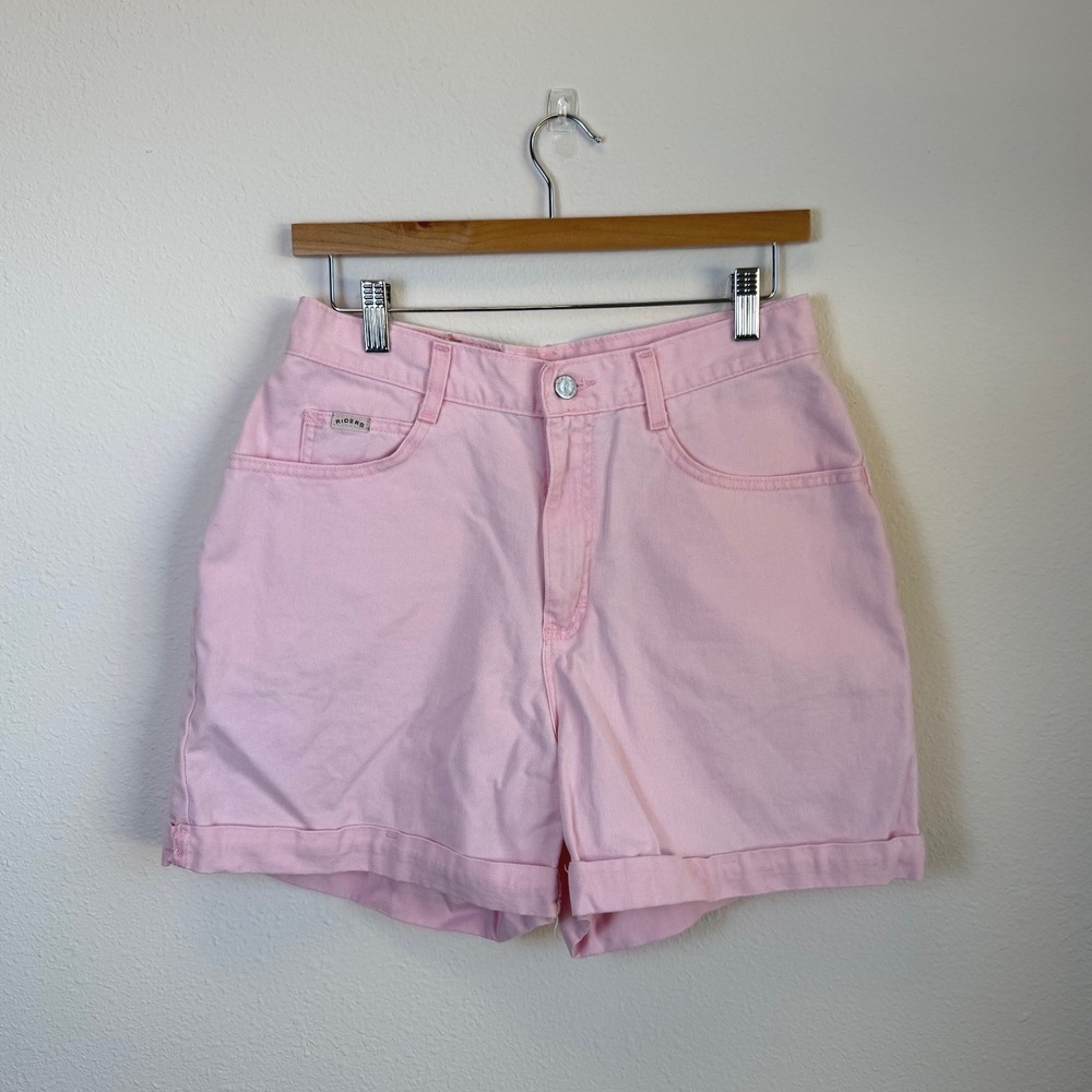 Vtg Pastel Pink Lee Riders Womens 12 Fits 8 90s Mom Shorts Baggy High Rise